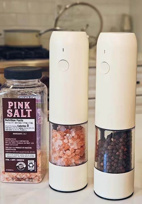 electric salt and pepper grinder set