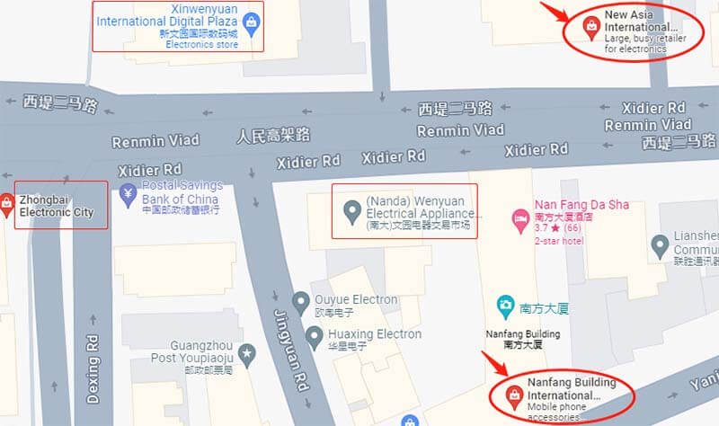 electronic exporting markets at Xidi'er Rd, Guangzhou