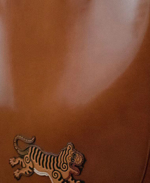embroidery pattern on leather bags