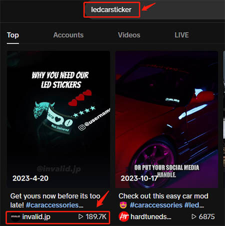 led car sticker on Tiktok