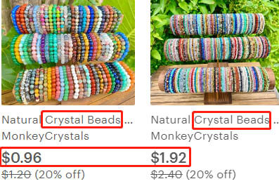regular crystal bracelet price on Etsy
